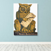 Hood's Sarsaparilla Restorative Tonic. Canvas Afdruk (Insitu (Houten vloer))