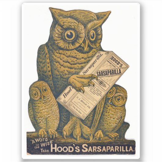 Hood's Sarsaparilla Restorative Tonic. Sticker (Voorkant)