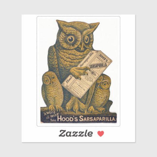 Hood's Sarsaparilla Restorative Tonic. Sticker (Vel)
