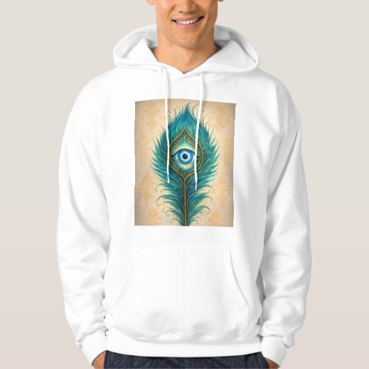 Hoody with Peacocks feather design (Voorkant)