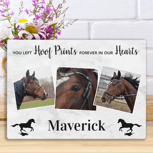 Hoof Prints op ons hart 3 Foto Horse Memorial Fotoplaat