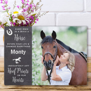 Hoof-Prints op ons hart Pet Horse Memorial Fotoplaat