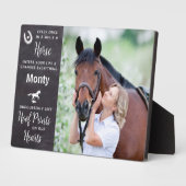 Hoof-Prints op ons hart Pet Horse Memorial Fotoplaat (Zijkant)