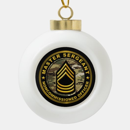 Hoofbribribribribrisersergeant Kerstmis Keramische Bal Ornament (Voorkant)