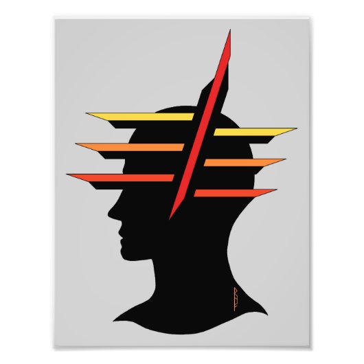 Hoofd Abstract Foto Afdruk (Voorkant)