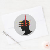 Hoofd Abstract Ronde Sticker (Envelop)