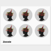 Hoofd Abstract Ronde Sticker (Vel)