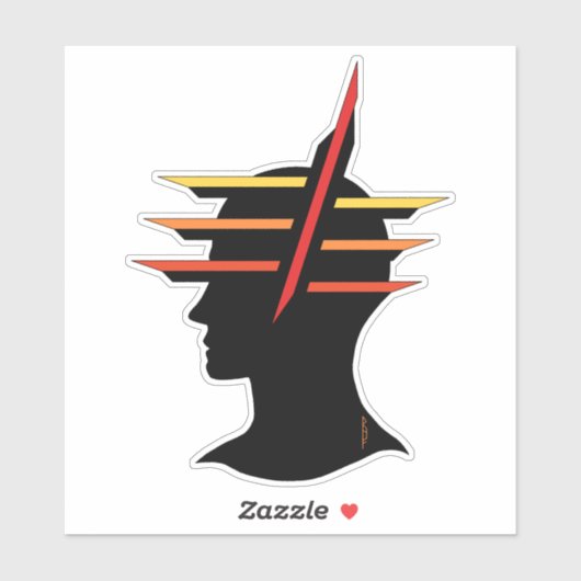 Hoofd Abstract Sticker (Vel)