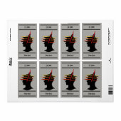 Hoofd Abstracte Bladplaat Etiket (Full Sheet)
