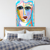 Hoofd Abstracte digitale schilderijen in de wolken Canvas Afdruk (Insitu (Slaapkamer))