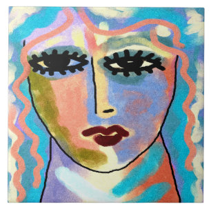 Hoofd Abstracte digitale schilderijen in de wolken Tegeltje