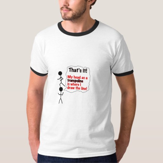 Hoofd als trampoline t-shirt (Voorkant)