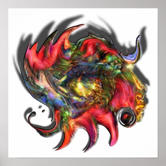 Hoofd antieke inkt poster (Voorkant)