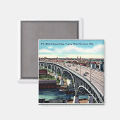 Hoofd Ave. Bridge, Cleveland, Ohio  Briefkaart Magneet (Voorkant / Achterkant)