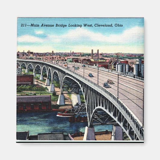 Hoofd Ave. Bridge, Cleveland, Ohio  Briefkaart Magneet (Voorkant)