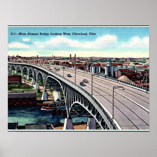 Hoofd Ave. Bridge, Cleveland, Ohio  Briefkaart Poster (Voorkant)