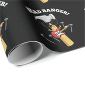 Hoofd Banger Grappige Muziek Puns Donker BG Cadeaupapier (Rol Hoek)