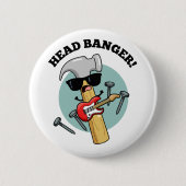Hoofd Banger Grappige Muziek Puns Ronde Button 5,7 Cm (Voorkant)
