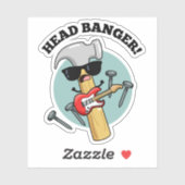 Hoofd Banger Grappige Muziek Puns Sticker (Vel)