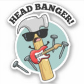 Hoofd Banger Grappige Muziek Puns Sticker (Voorkant)