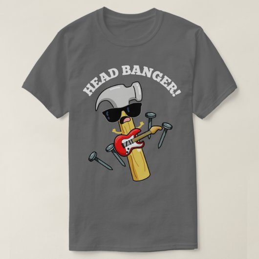 Hoofd Banger Grappige Muziek Puns T-shirt (Design voorkant)