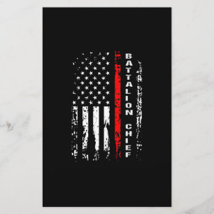 Hoofd bataljon brandweerman briefpapier