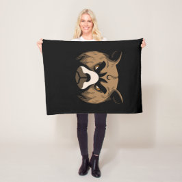 Hoofd beer fleece deken