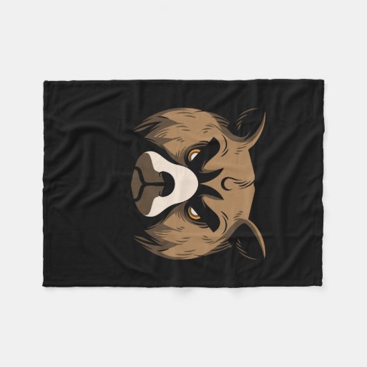 Hoofd beer fleece deken (Voorkant (Horizontaal))