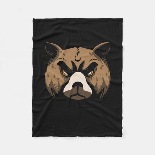 Hoofd beer fleece deken (Voorkant)