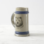 Hoofd beer, vrij en vrij, handtekening afbeelding bierpul (Voorkant links)