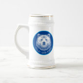 Hoofd beer, vrij en vrij, handtekening afbeelding bierpul (Links)