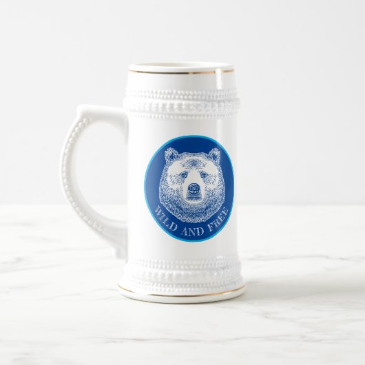 Hoofd beer, vrij en vrij, handtekening afbeelding bierpul (Links)