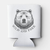 Hoofd beer, vrij en vrij, handtekening afbeelding blikjeskoeler (Achterkant)