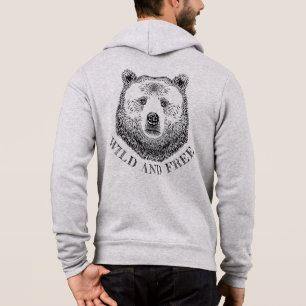 Hoofd beer, vrij en vrij, handtekening afbeelding hoodie