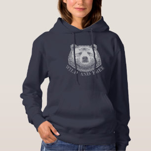 Hoofd beer, vrij en vrij, handtekening afbeelding hoodie