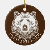 Hoofd beer, vrij en vrij, handtekening afbeelding keramisch ornament (Voorkant)