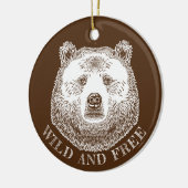 Hoofd beer, vrij en vrij, handtekening afbeelding keramisch ornament (Links)