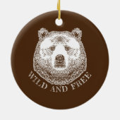 Hoofd beer, vrij en vrij, handtekening afbeelding keramisch ornament (Achterkant)