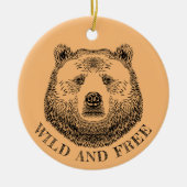 Hoofd beer, vrij en vrij, handtekening afbeelding keramisch ornament (Voorkant)