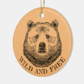 Hoofd beer, vrij en vrij, handtekening afbeelding keramisch ornament (Links)