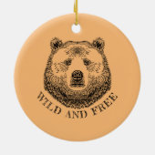 Hoofd beer, vrij en vrij, handtekening afbeelding keramisch ornament (Achterkant)