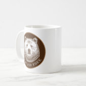 Hoofd beer, vrij en vrij, handtekening afbeelding koffiemok (Voorkant links)