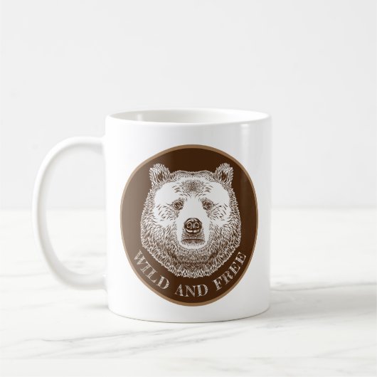 Hoofd beer, vrij en vrij, handtekening afbeelding koffiemok (Links)