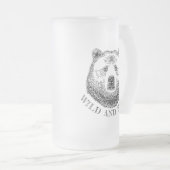 Hoofd beer, vrij en vrij, handtekening afbeelding matglas bierpul (Voorkant rechts)