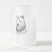 Hoofd beer, vrij en vrij, handtekening afbeelding matglas bierpul (Voorkant links)