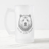 Hoofd beer, vrij en vrij, handtekening afbeelding matglas bierpul (Links)