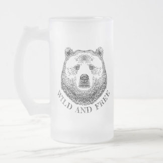 Hoofd beer, vrij en vrij, handtekening afbeelding matglas bierpul