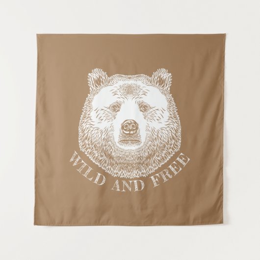 Hoofd beer, vrij en vrij, handtekening afbeelding wandkleed (Voorkant)