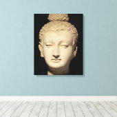 Hoofd boeddha, Greco-Boeddhistische stijl Canvas Afdruk (Insitu (Houten vloer))