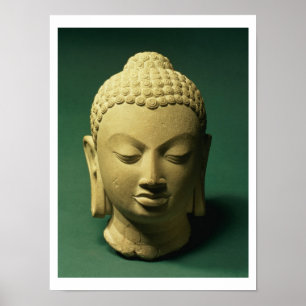 Hoofd Boeddha, Sarnath (zandsteen) Poster